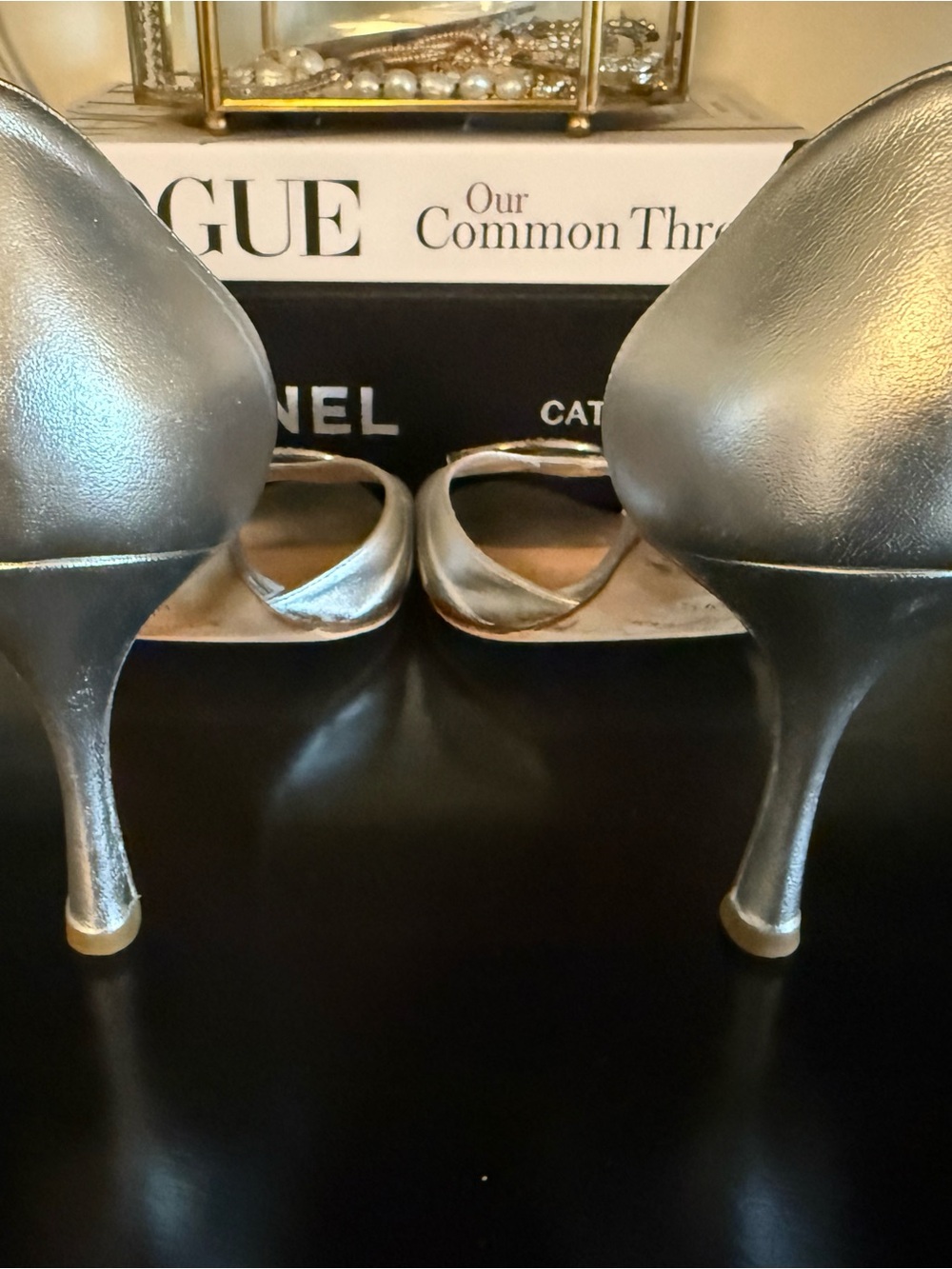 Manolo Blahnik Silver Rhinestone Buckle D'Orsay Heels - Picture 4 of 8